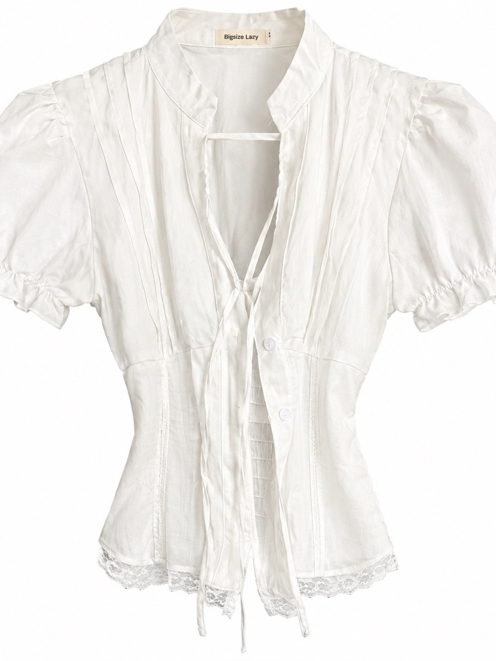 White Cotton Tie-Front Blouse